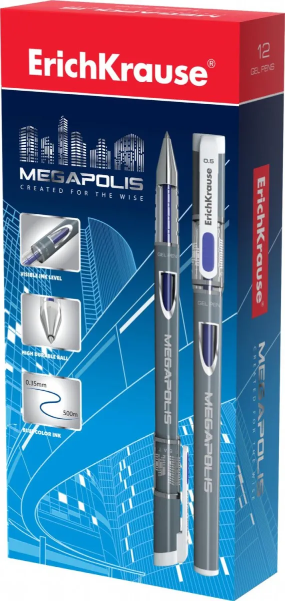 ERICH KRAUSE Gel olovka Megapolis, plava 92