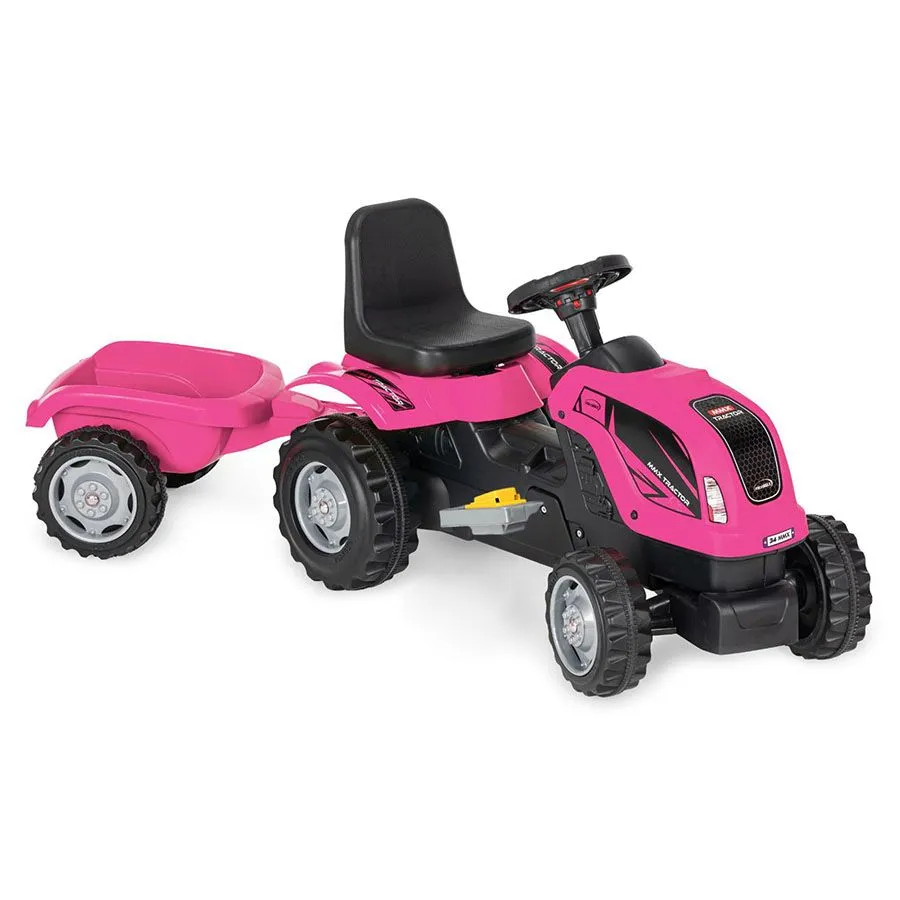 EUROBAJK Dečiji traktor na pedale sa prikolicom MMX/  pink