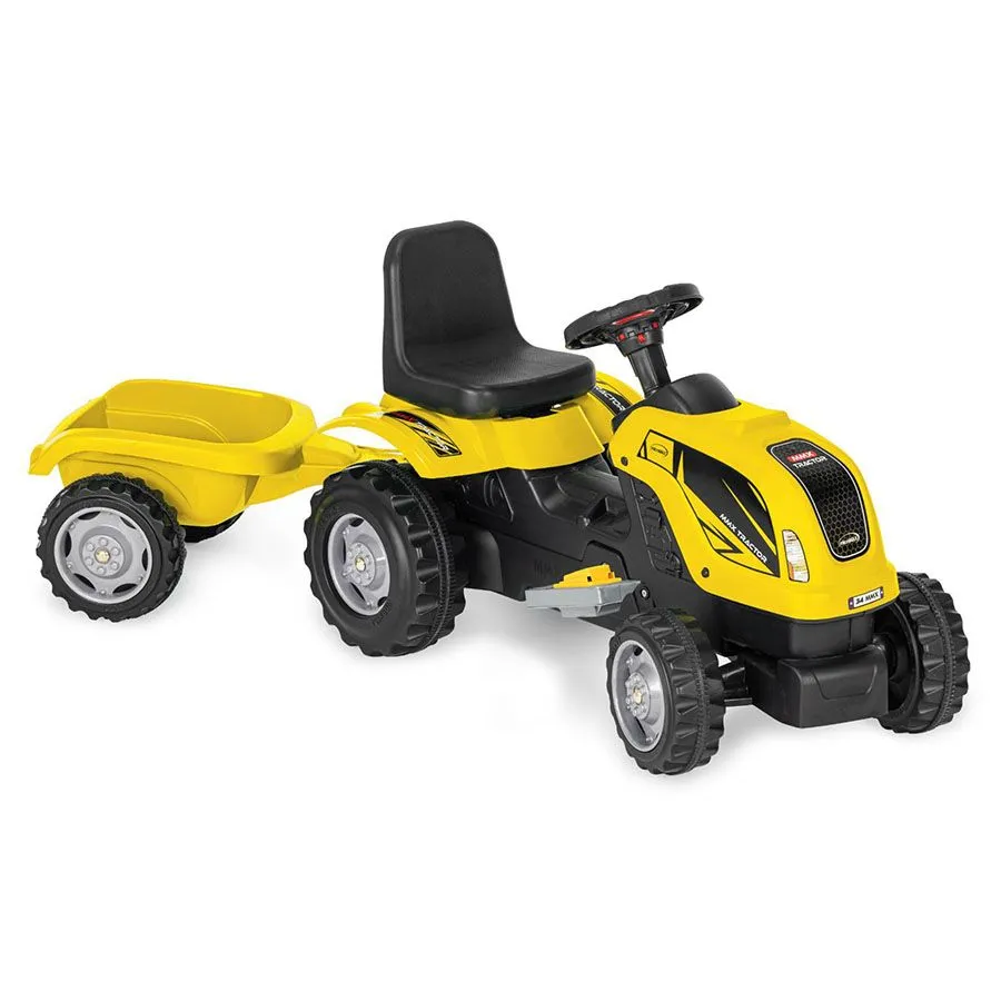 EUROBAJK Dečiji traktor na pedale sa prikolicom MMX/  žuta