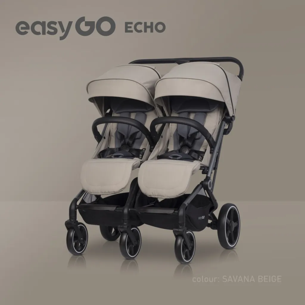 EUROCART Kolica za blizance Easy go echo sage/ bež