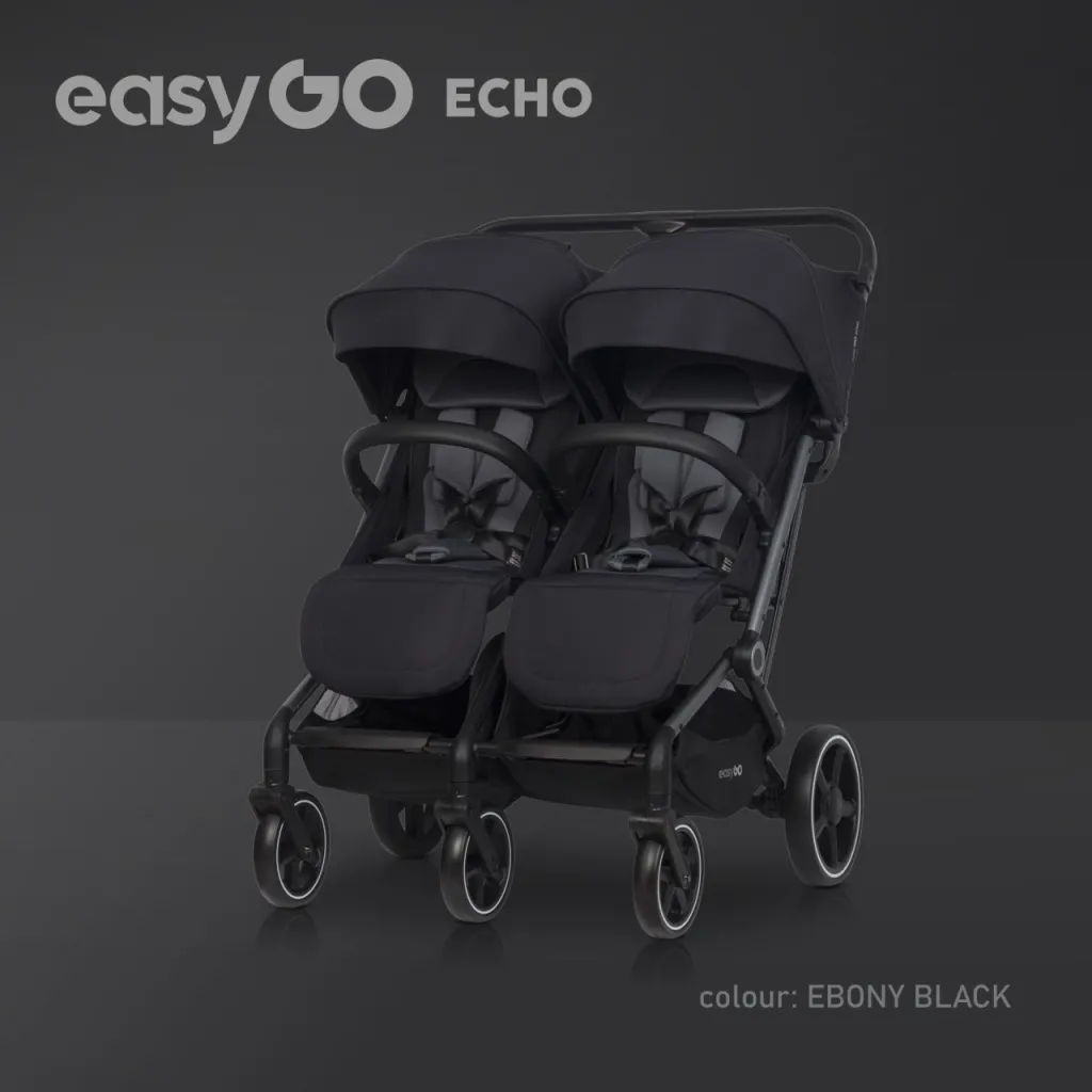 EUROCART Kolica za blizance Easy go echo sage/ crna