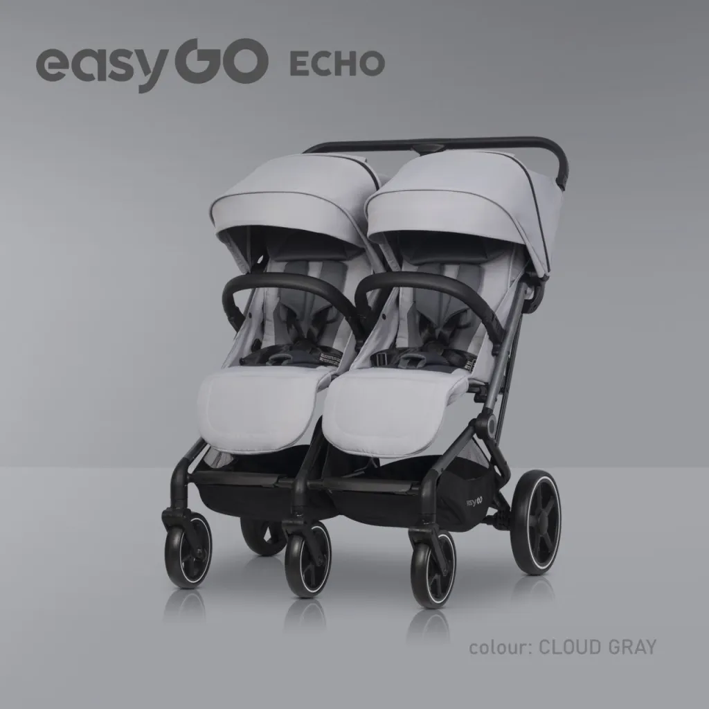 EUROCART Kolica za blizance Easy go echo sage/ siva