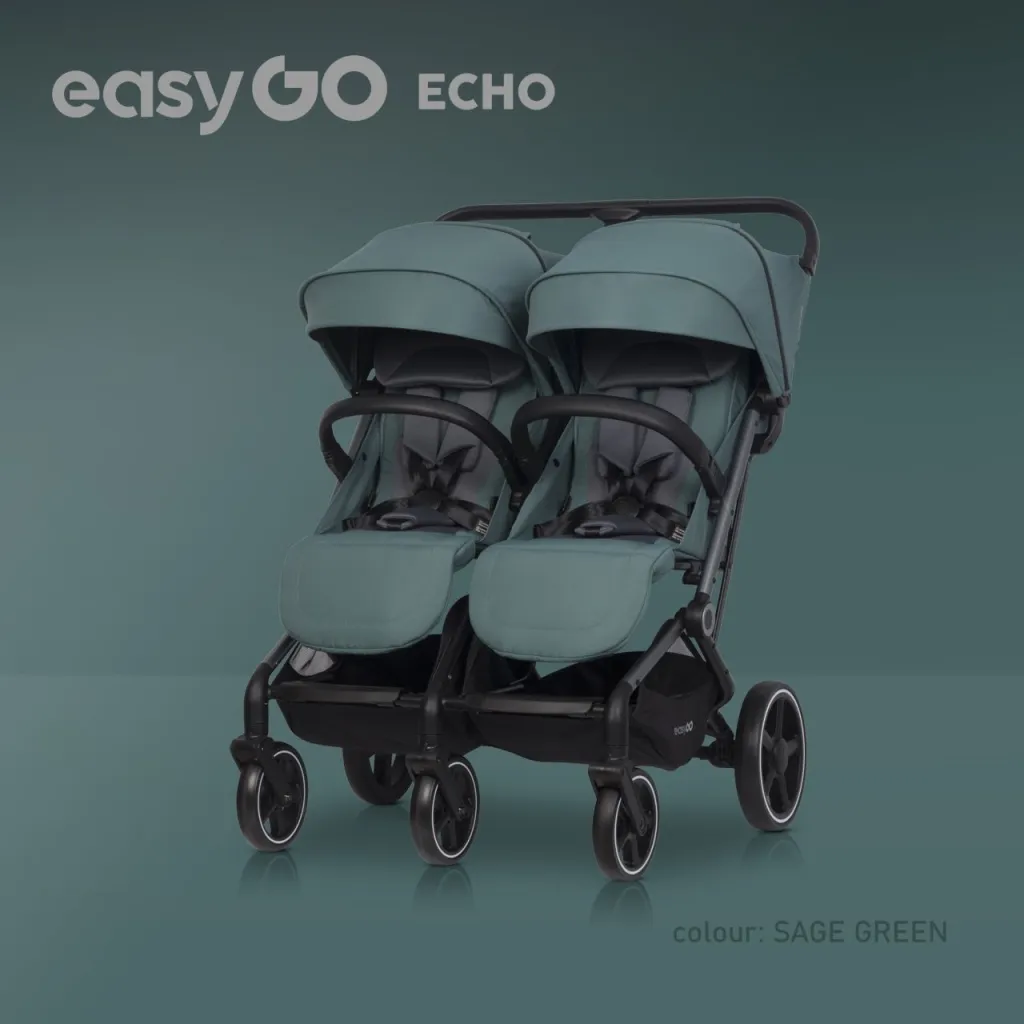 EUROCART Kolica za blizance Easy go echo sage/ zelena