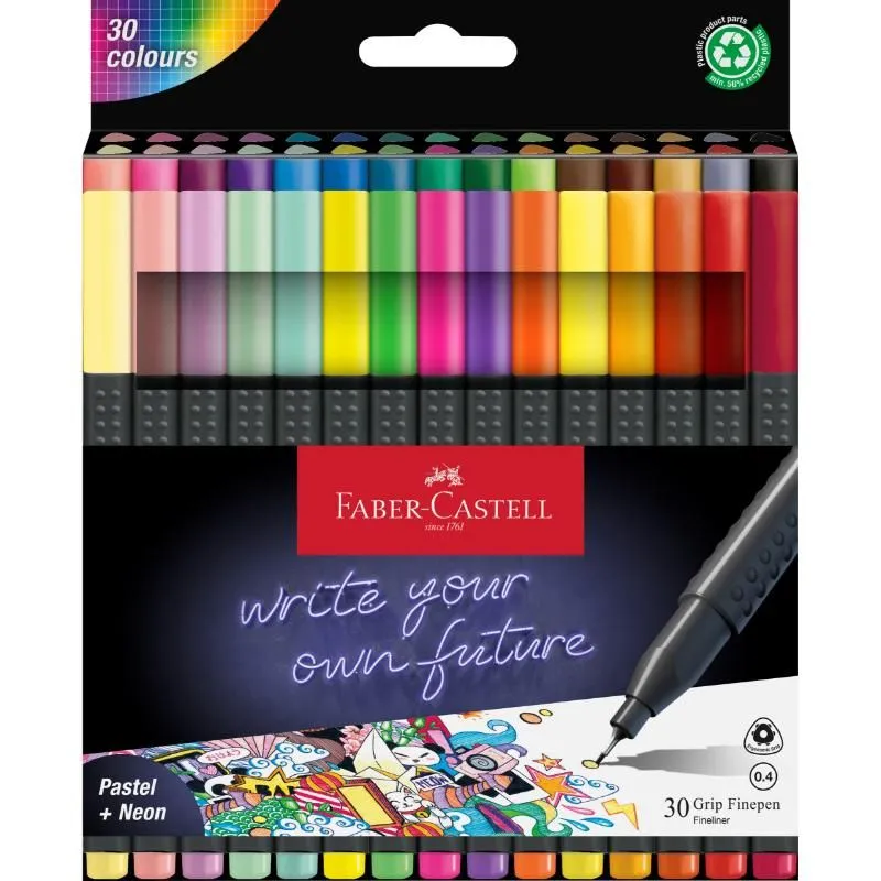 FABER CASTELL Flomaster lajner grip 1/30 151630 pastel+neon