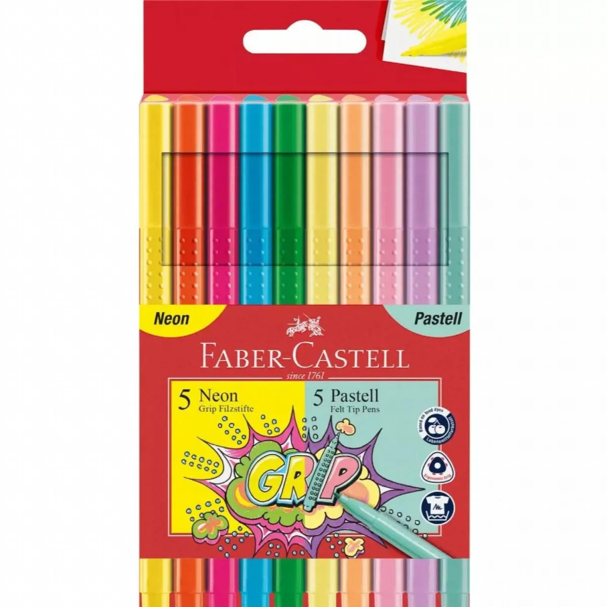 FABER CASTELL Flomasteri Grip/ set 1/10 155312