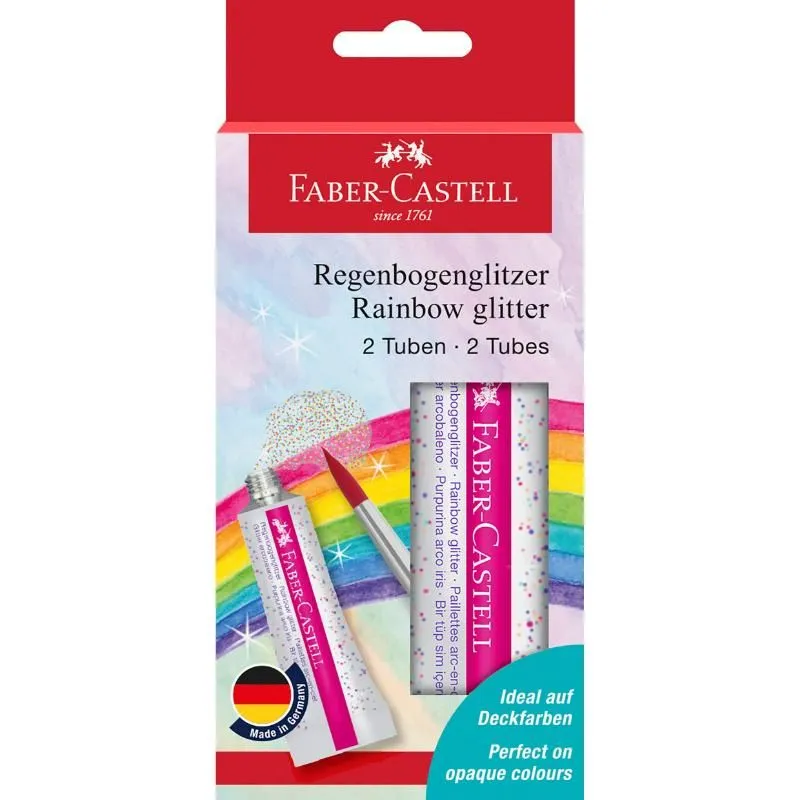 FABER CASTELL Glitter rainbow tube 2x12ml 125089