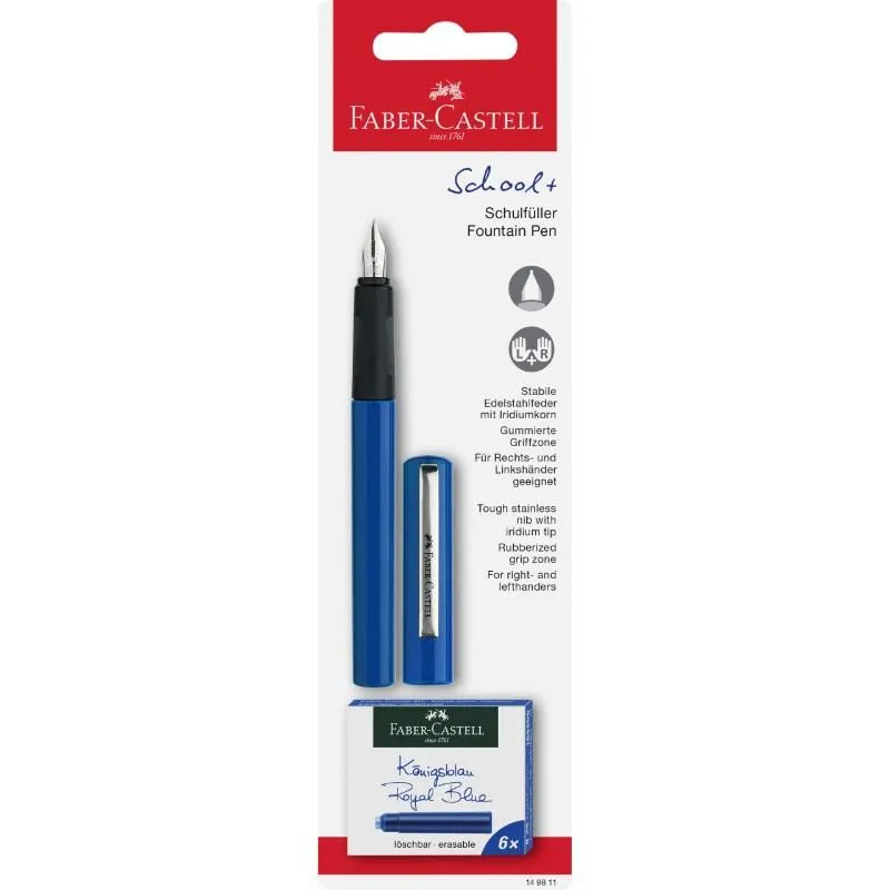 FABER CASTELL Polyblister naliv pero+patroni plavo 149811