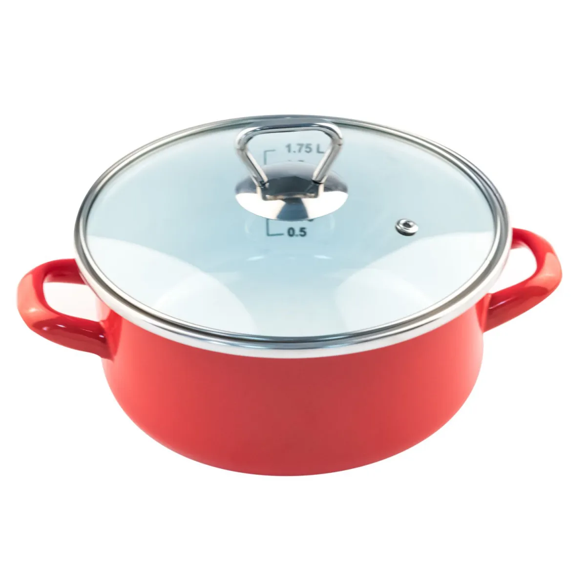 FACKELMANN Šerpa sa staklenim poklopcem 18cm/1.75L, emajlirana