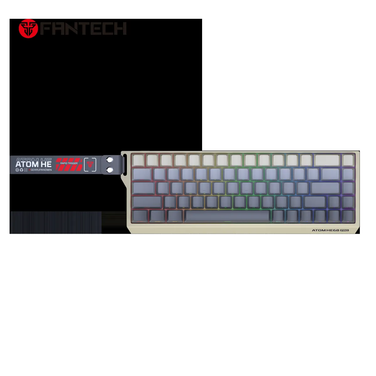 FANTECH Gejmerska mehanicka tastatura MK922 Atom HE68 Pro Retro magnetic emerald switch Wireless