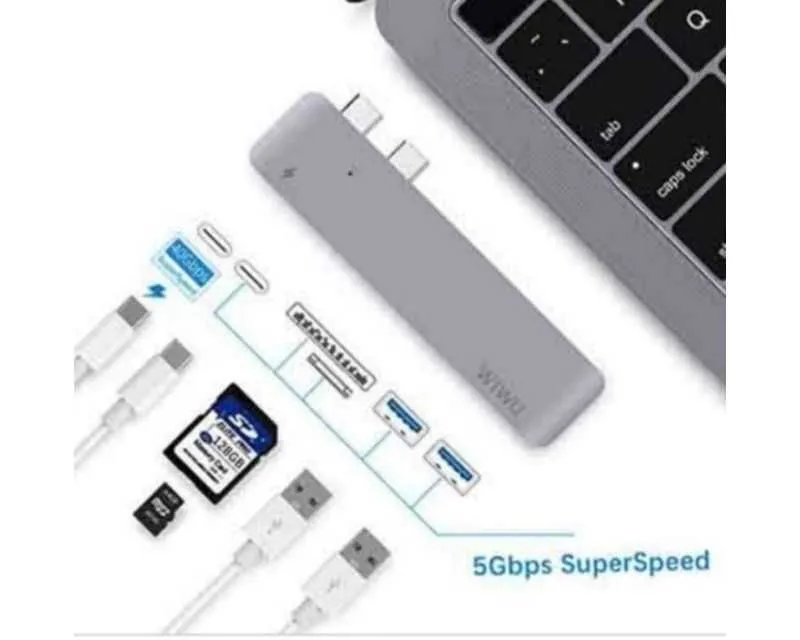 FAST ASIA Adapter-konvertor TIP-C na HDMI + 2xUSB 3.0 + SD/Micro SD