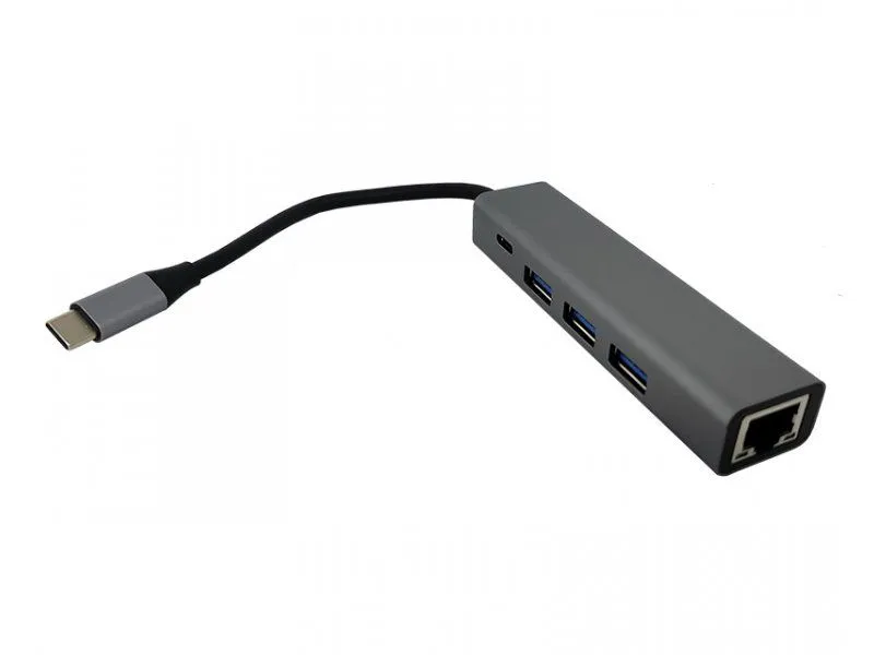 FAST ASIA Adapter TIP C na 3xUSB 3.0+TIP C+RJ45