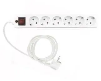 FAST ASIA Produžni kabl 6r/5m sa prekidacem i zaštitom 3x1/5mm (Linkom) - beli