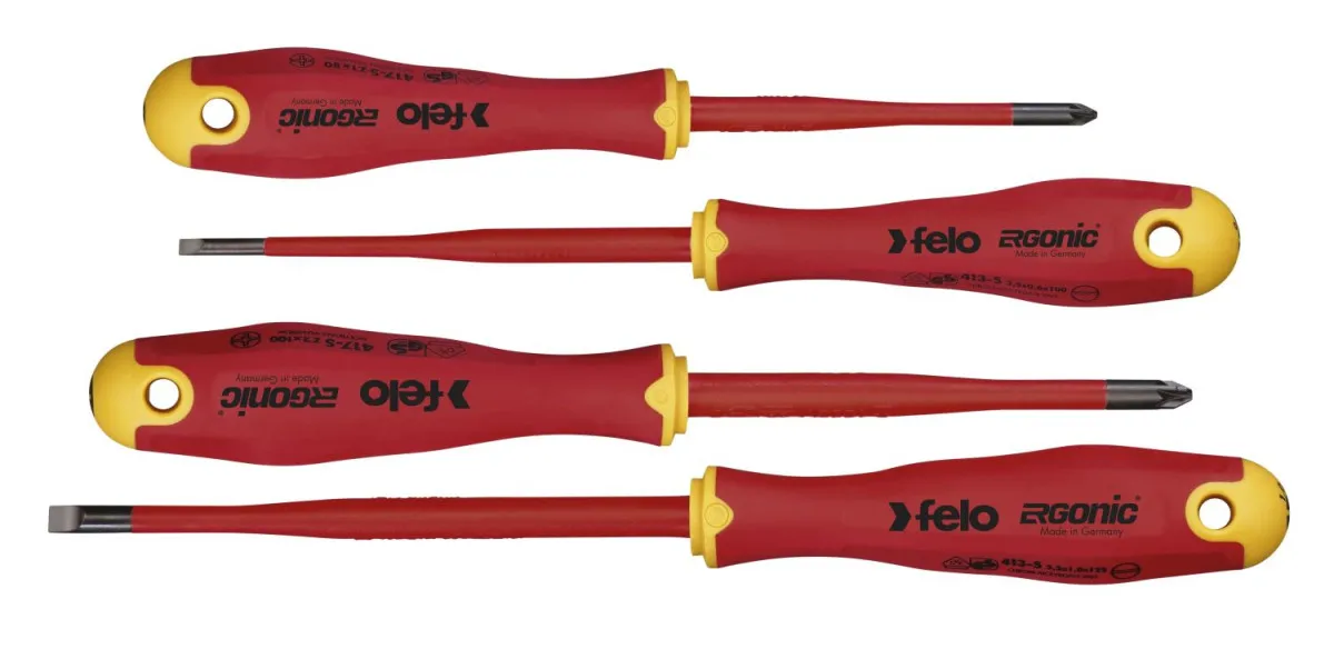 Felo Set dielektrični šrafcigeri Ergonic VDE E-slim SL/Z 41784198 4 kom