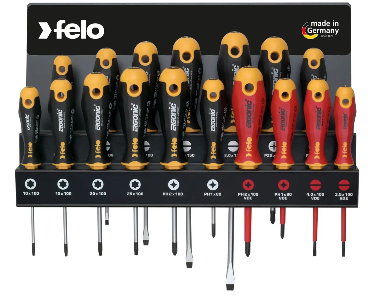Felo Set šrafcigera Ergonic sa VDE šrafcigerima SL/PH/PZ/TX 40091743 17 kom