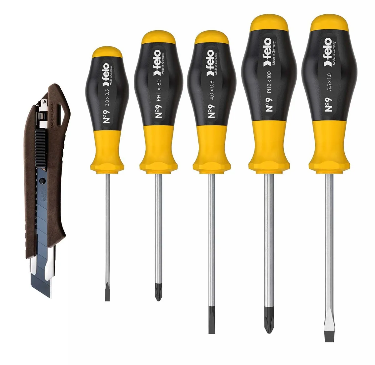 Felo Set šrafcigera  No. 9 SL/PH sa skalpelom Olfa 18 mm 90095248L 6 kom