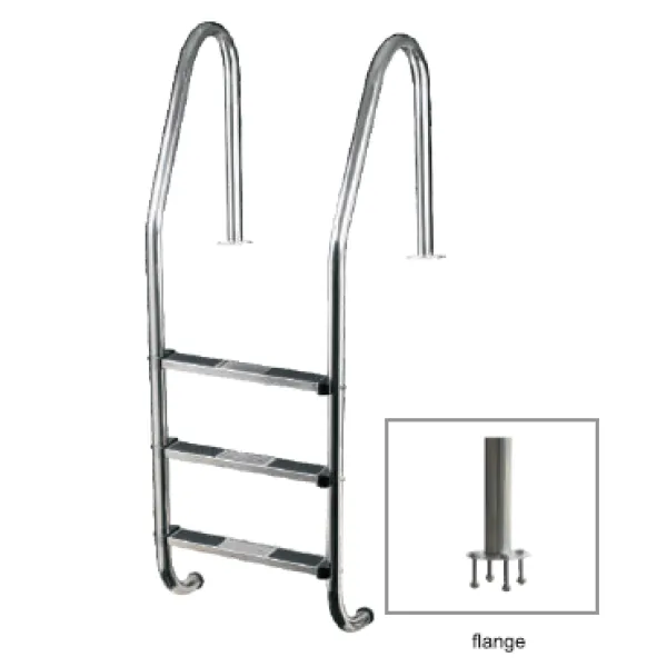 FF Merdevine Standard 3 stepenika AISI 304 gum step Flanša - EKO