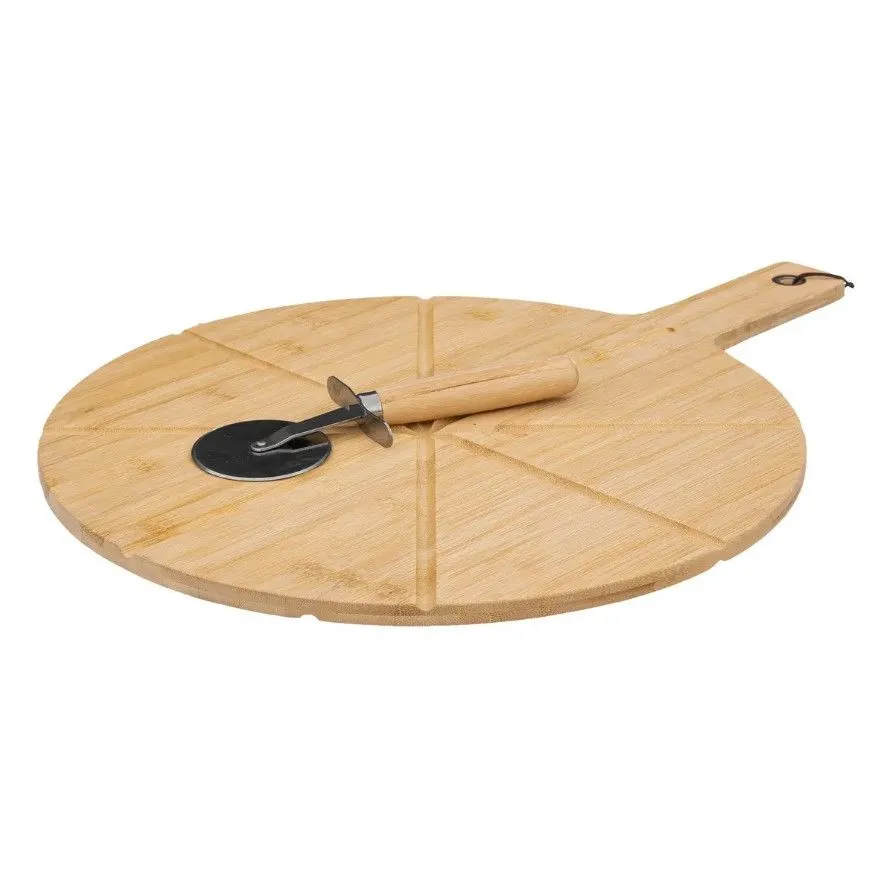 FIVE Daska za sečenje sa rezačem za pizzu 37x50x1.1 cm, bambus