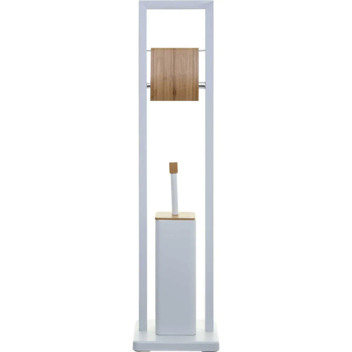 FIVE Držač toaletnog papira i wc četka natureo 60x20x20cm, metal/bambus bela