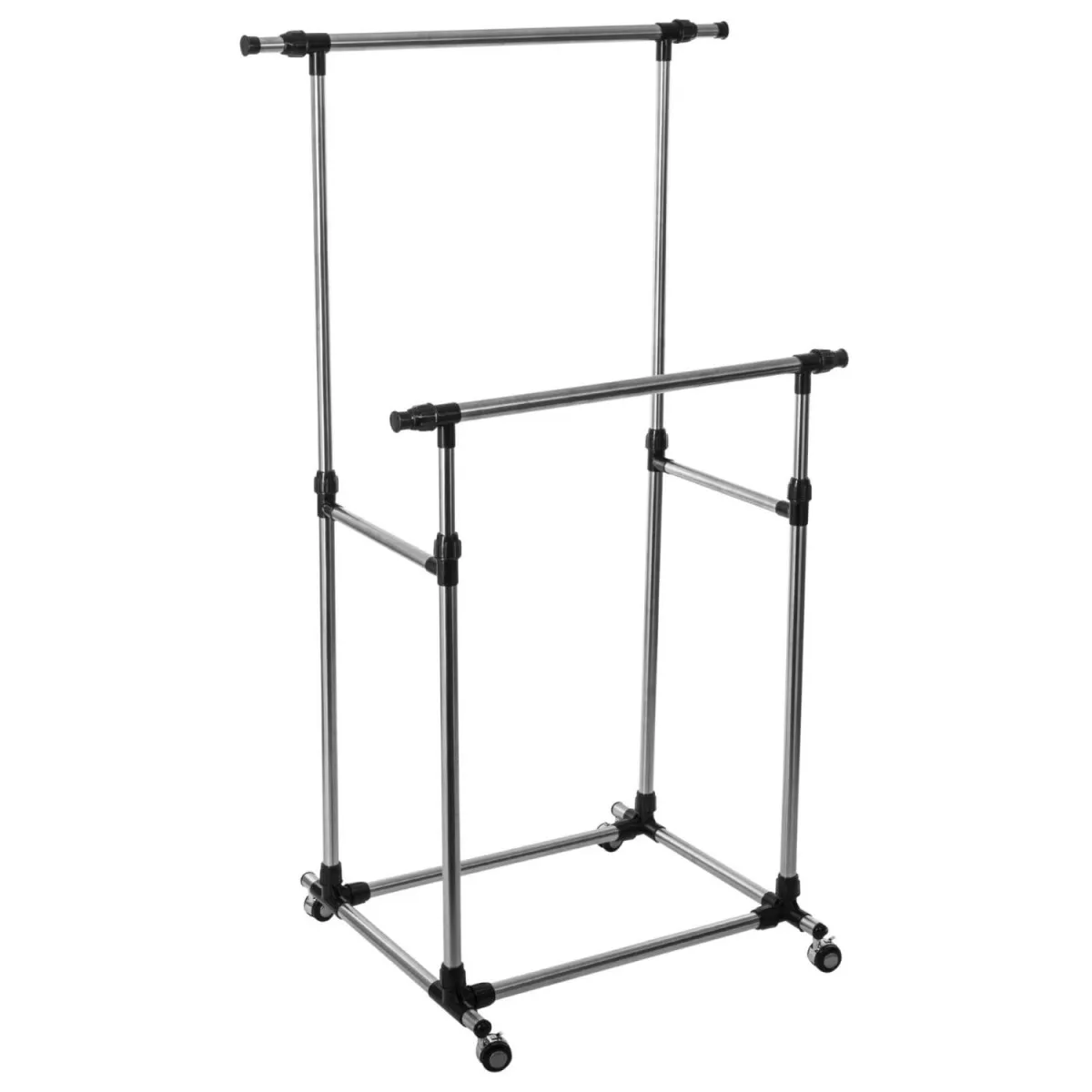FIVE Stalak za garderobu dupli 150x66x153 pp/inox crna