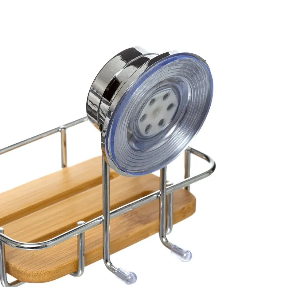 FIVE Vakuumski držač za sapun 14.4x14x13.5cm Venterra, bambus/metal