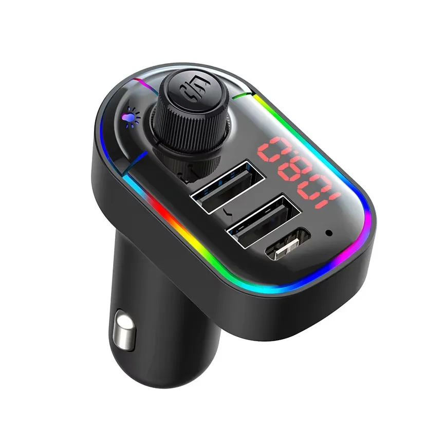 FM transmiter C12 USB PD Bluetooth 5.0 12-24V handsfree crni