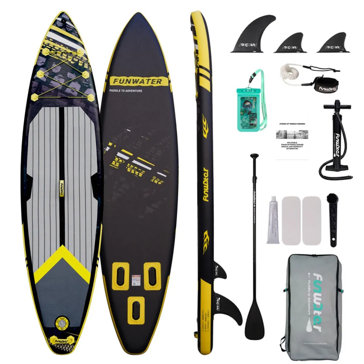 FUNWATER Sup set black sea 350x84x15
