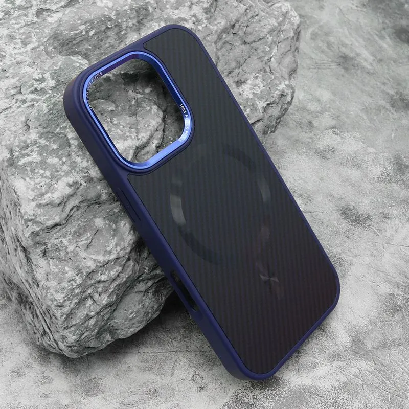 Futrola CARBON MagSafe za iPhone 16 Pro/ plava (big camera)
