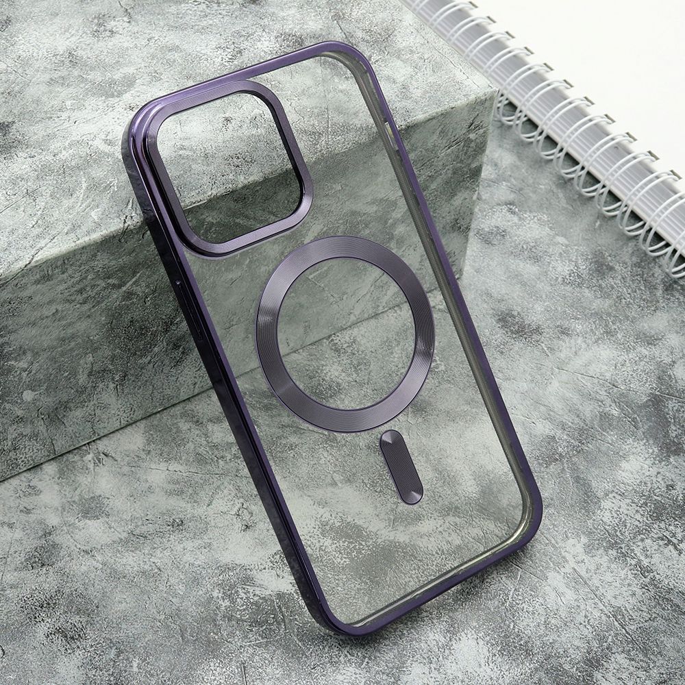 Futrola Clear Elegant Magsafe za iPhone 15 Pro Max/ ljubičasta