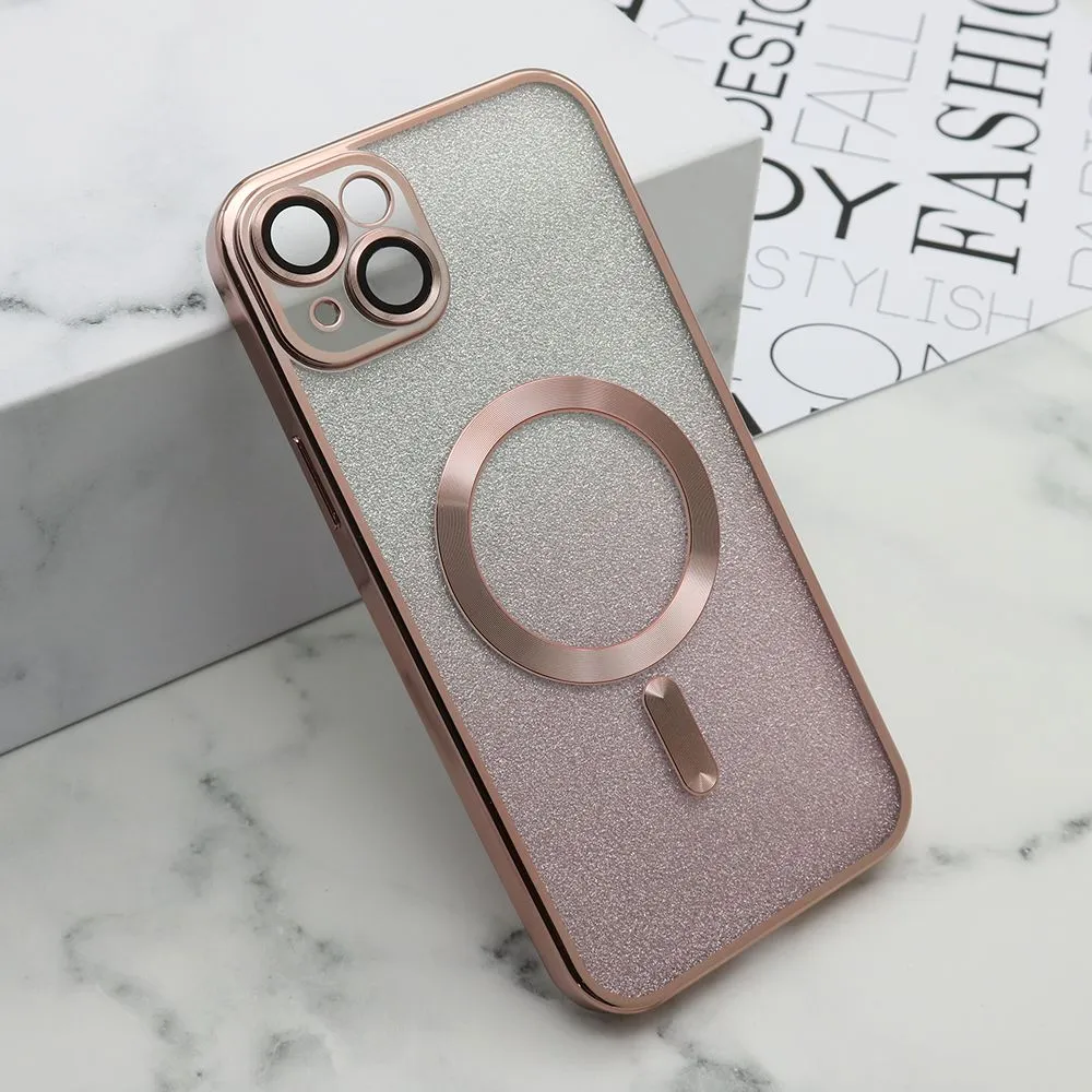 Futrola Glitter Magsafe za iPhone 15 Plus/ roze