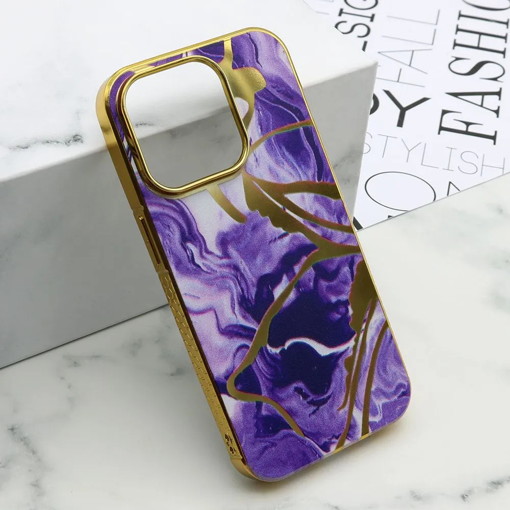 Futrola Marble za iPhone 15 Pro/ ljubičasta