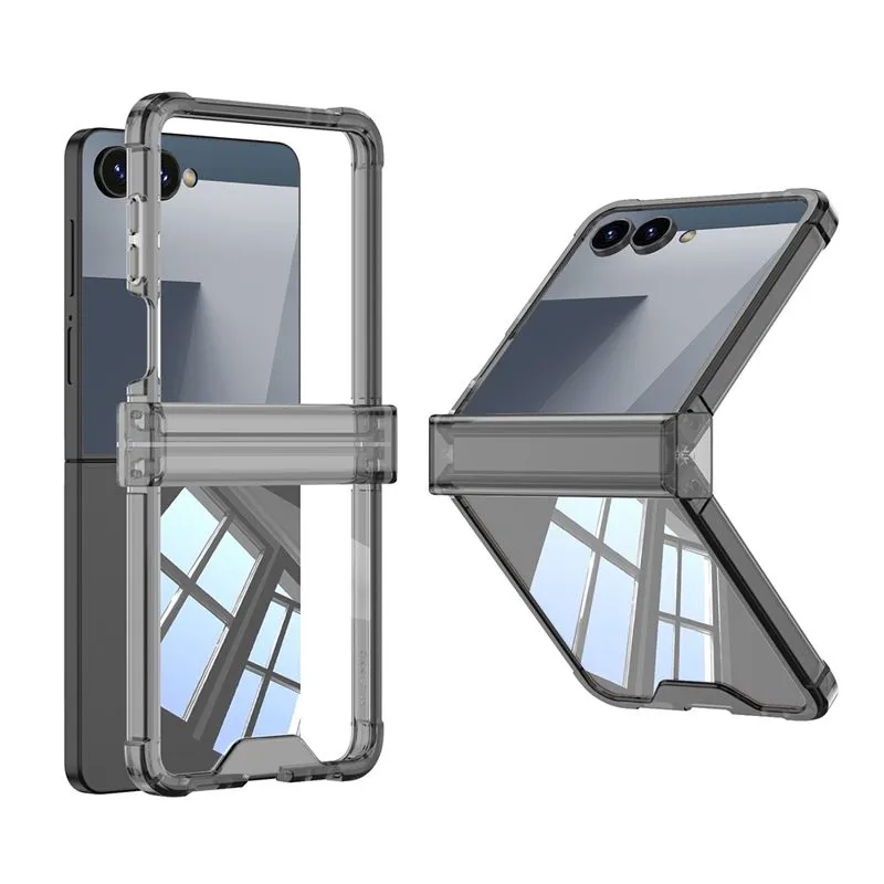 Futrola TRANSPARENT COLOR LINE za Samsung F751B Galaxy Z Flip 7 5G/ crna