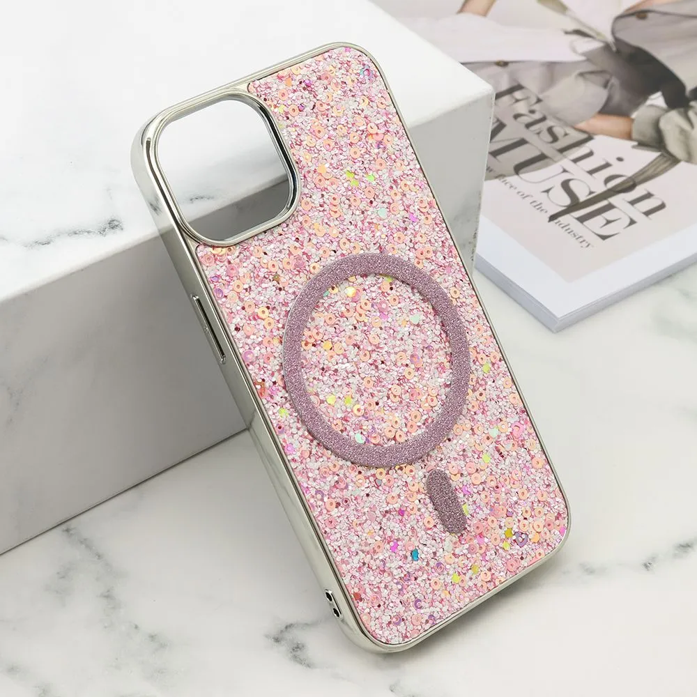 Futrole GLAM GLOW MagSafe za iPhone 13/ roza