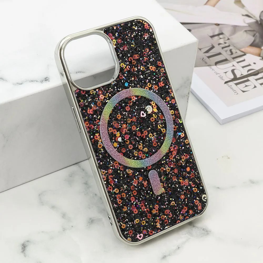 Futrole GLAM GLOW MagSafe za iPhone 15/ crna
