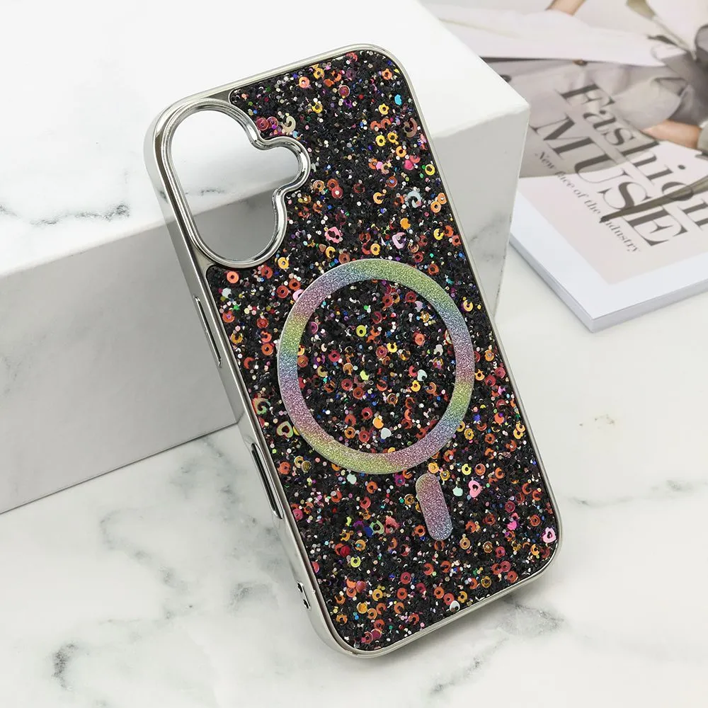 Futrole GLAM GLOW MagSafe za iPhone 16/ crna