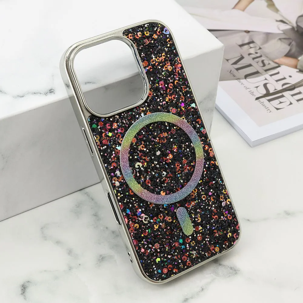 Futrole GLAM GLOW MagSafe za iPhone 16 Pro/ crna