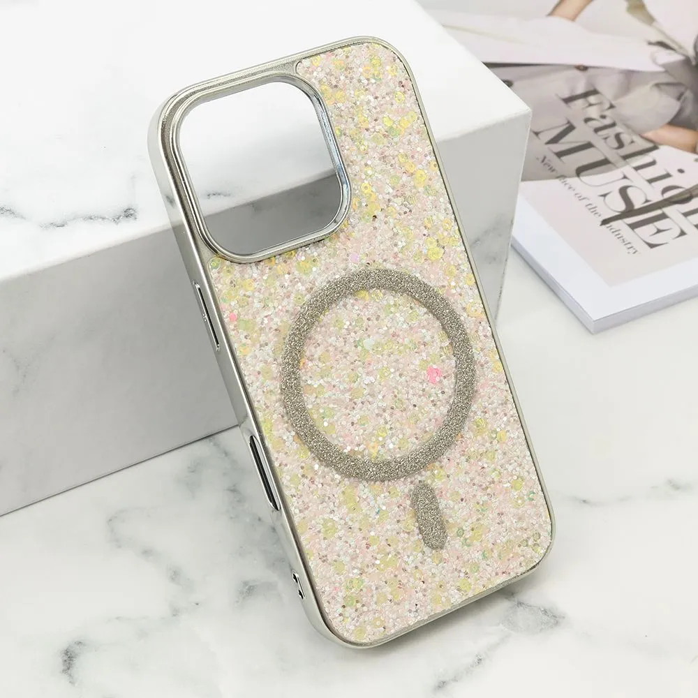 Futrole GLAM GLOW MagSafe za iPhone 16 Pro/ siva