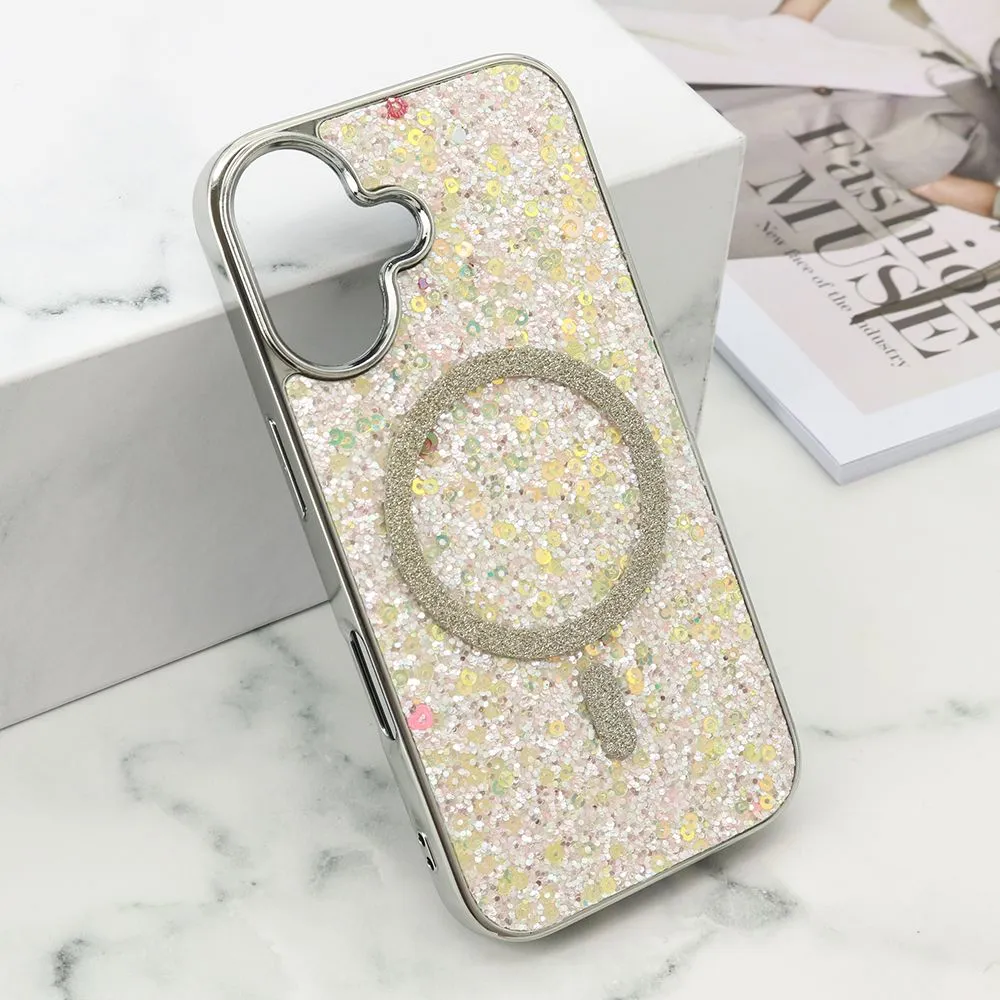 Futrole GLAM GLOW MagSafe za iPhone 16/ siva