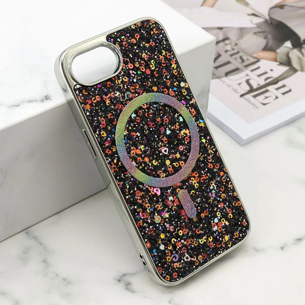 Futrole GLAM GLOW MagSafe za iPhone 16E/ crna