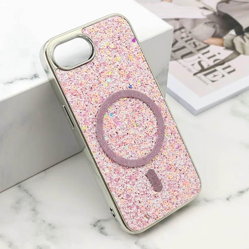 Futrole GLAM GLOW MagSafe za iPhone 16E/ roza