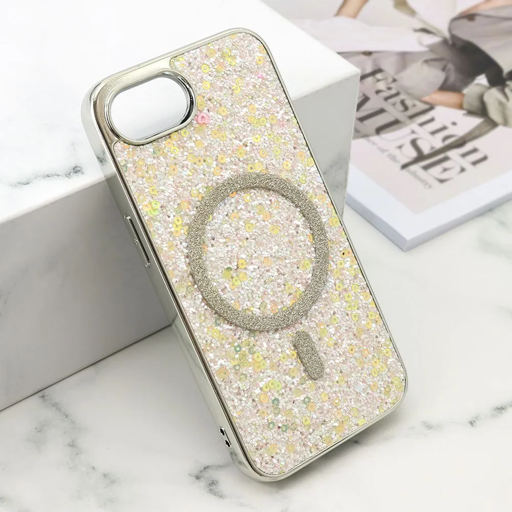 Futrole GLAM GLOW MagSafe za iPhone 16E/ siva