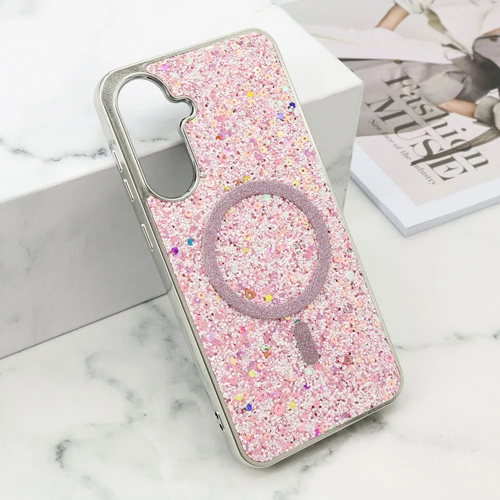 Futrole GLAM GLOW MagSafe za Samsung A366B Galaxy A36 5G/ roza