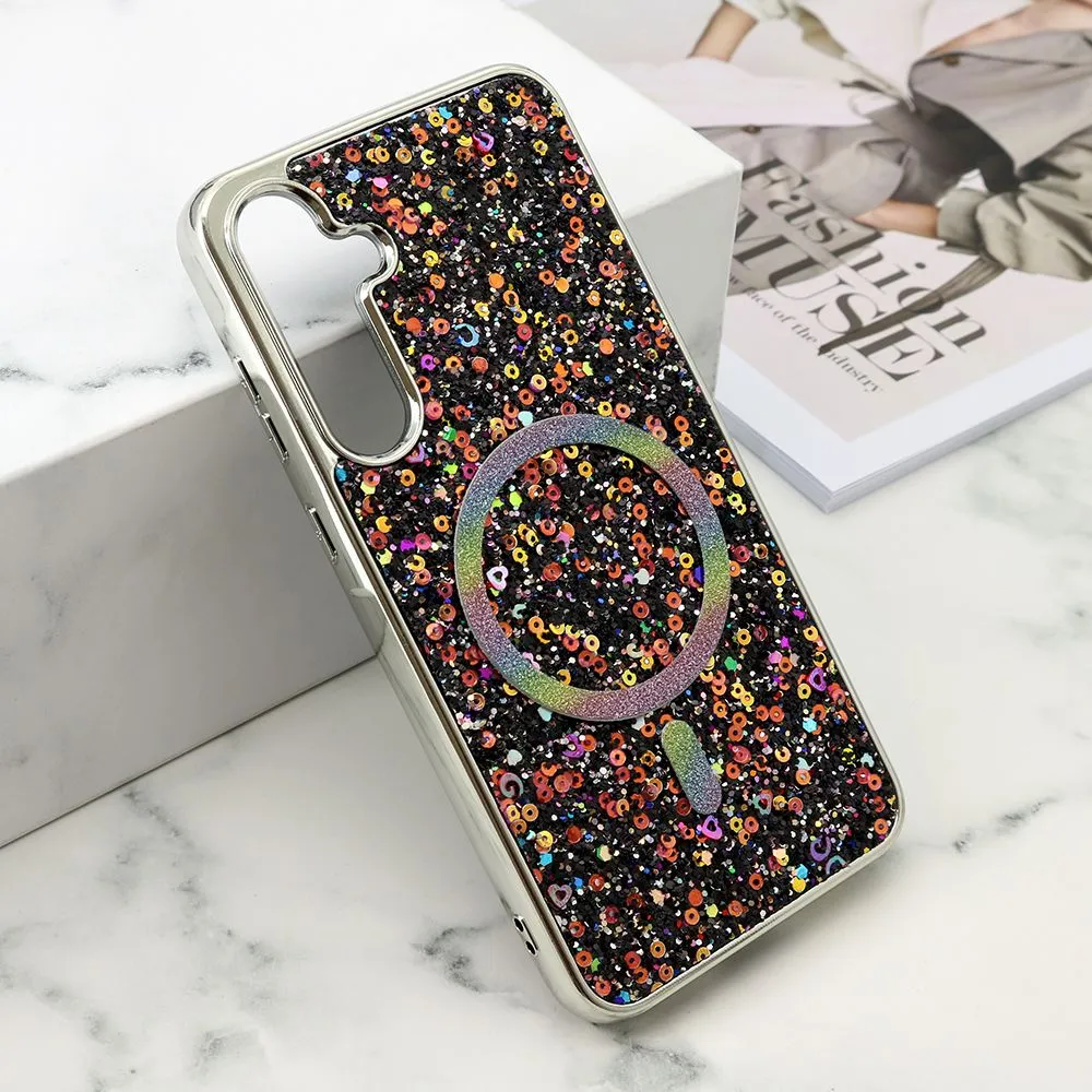 Futrole GLAM GLOW MagSafe za Samsung A556B Galaxy A55 5G/ crna