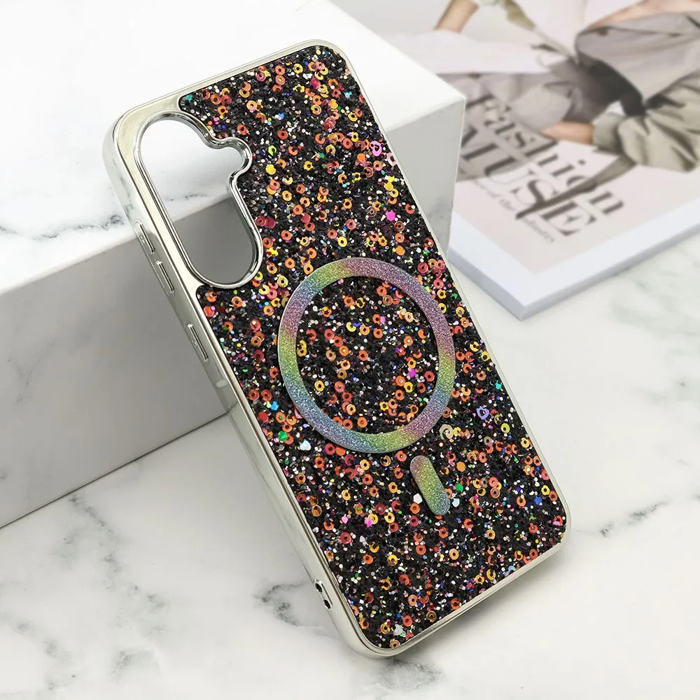 Futrole GLAM GLOW MagSafe za Samsung A566B Galaxy A56 5G/ crna