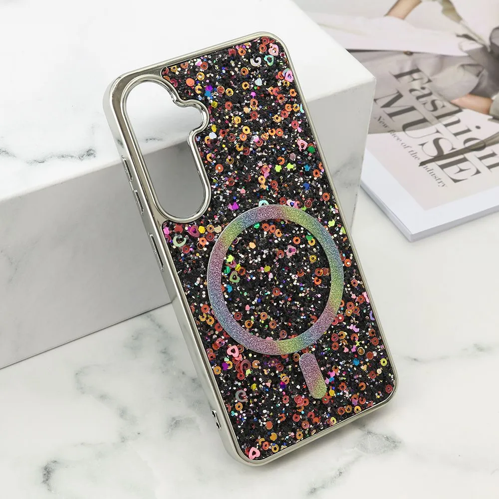 Futrole GLAM GLOW MagSafe za Samsung S921B/S931B Galaxy S24 5G/S25 5G/ crna