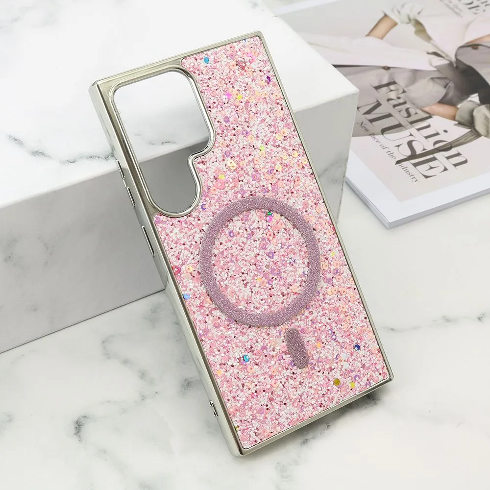 Futrole GLAM GLOW MagSafe za Samsung S928B Galaxy S24 Ultra 5G/ roza