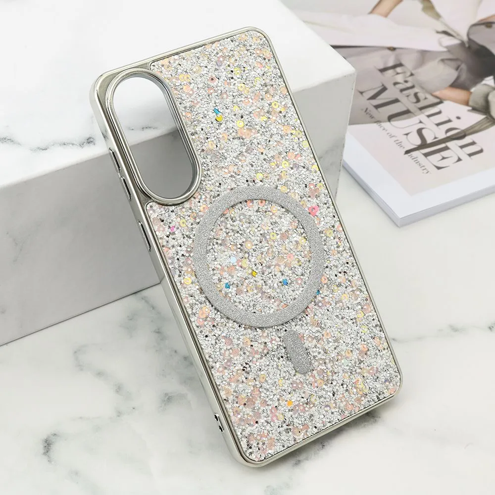 Futrole GLAM GLOW MagSafe za Samsung S937B Galaxy S25 Edge 5G/ siva