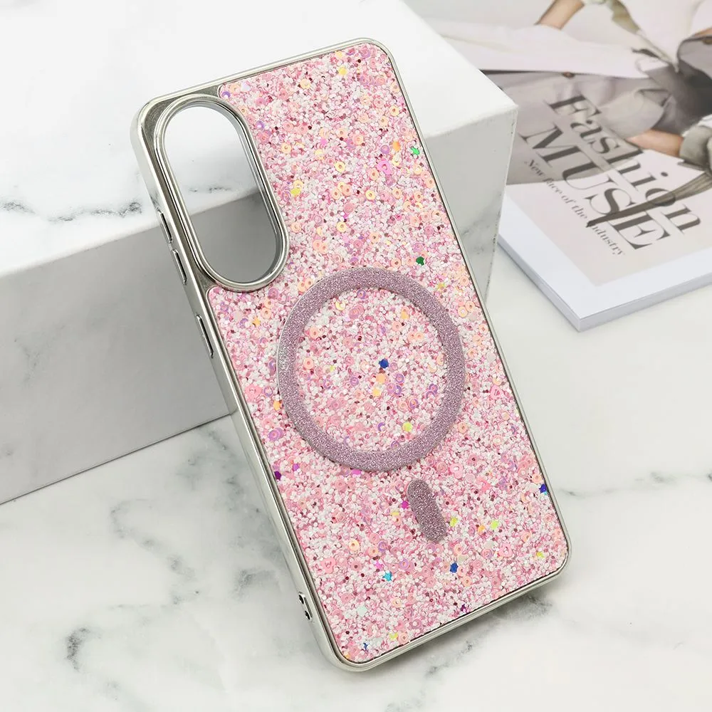 Futrole GLAM GLOW MagSafe za Samsung S937B Galaxy S25 Edge 5G/ roza