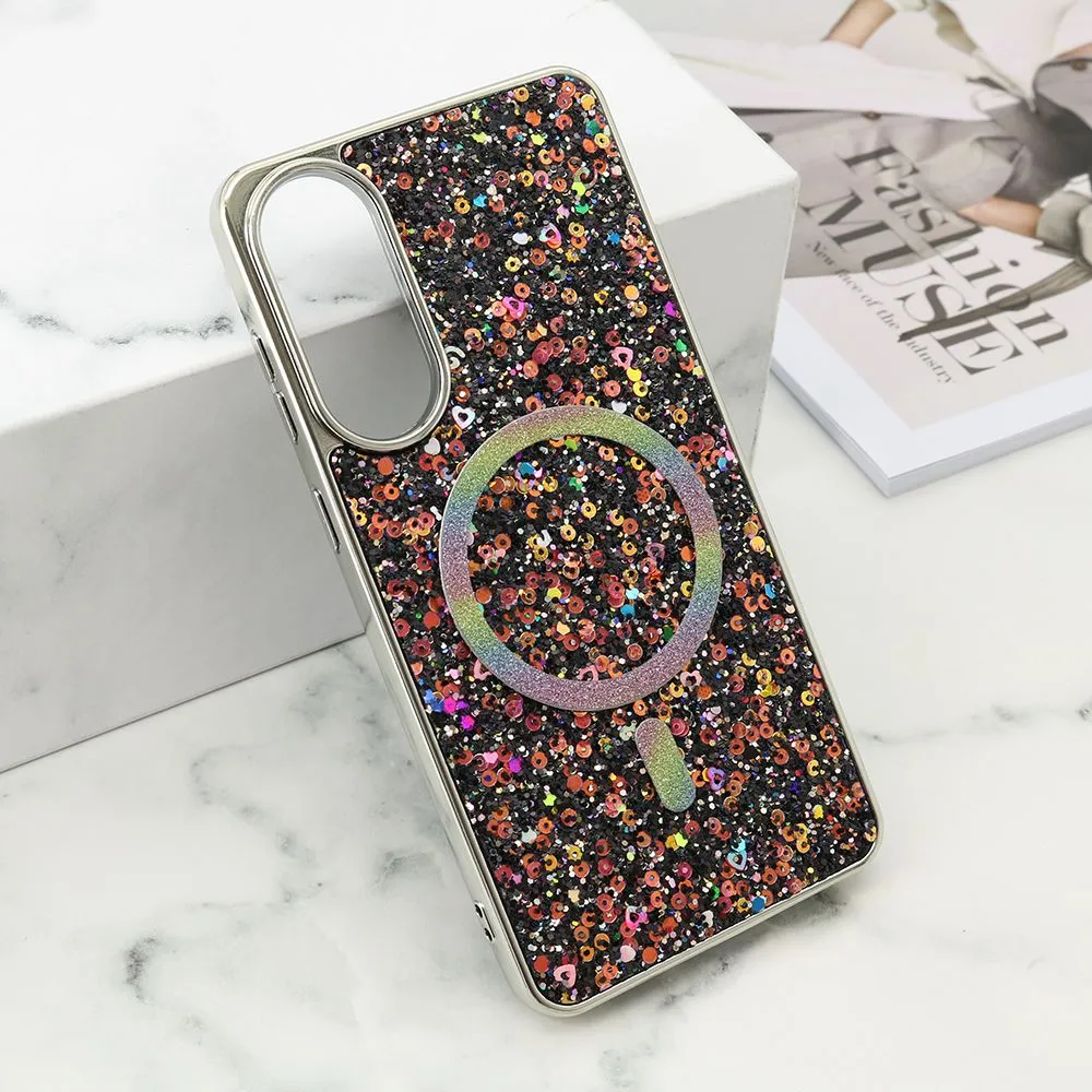 Futrole GLAM GLOW MagSafe za Samsung S937B Galaxy S25 Edge 5G/ crna