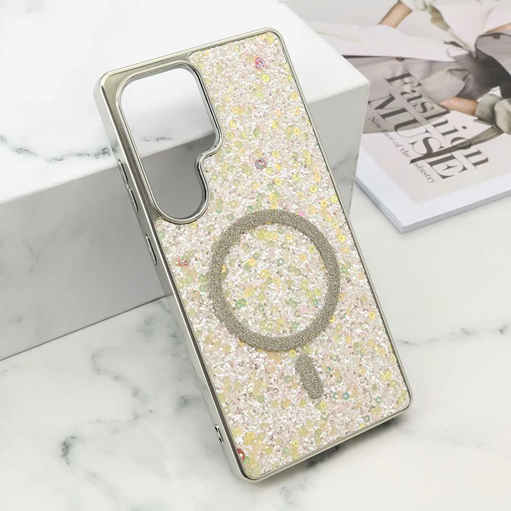 Futrole GLAM GLOW MagSafe za Samsung S938B Galaxy S25 Ultra 5G/ siva