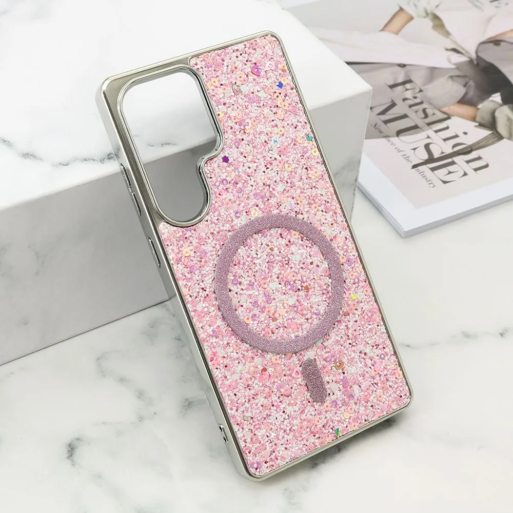Futrole GLAM GLOW MagSafe za Samsung S938B Galaxy S25 Ultra 5G/ roza